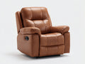 Poltrona reclinabile - similpelle - 97x93x103 cm - marrone cognac - classica imbottita