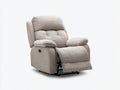 Poltrona reclinabile - tessuto - 106x90x107 cm - beige grigio - moderna imbottita con poggiapiedi