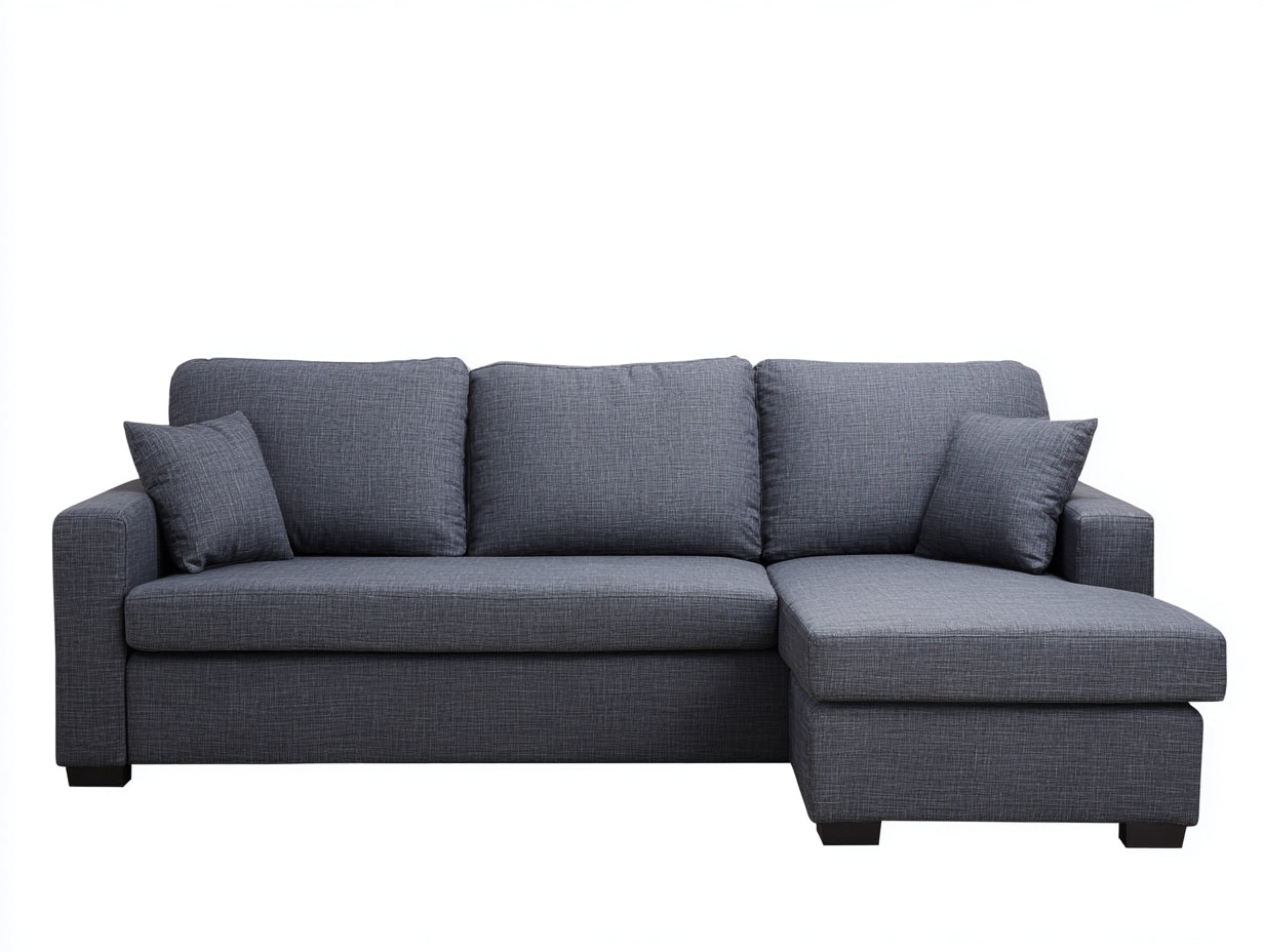 Divano angolare - tessuto - 272x164x85 cm - grigio scuro - moderno