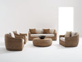 Divani da esterno - Rattan-Tessuto - 198x92x78 cm - Naturale-Beige - Stile mediterraneo moderno