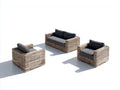 Divani da esterno - Rattan-Tessuto - 178x82x74 cm - Naturale-Grigio scuro - Stile moderno essenziale