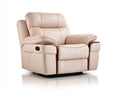 Poltrona reclinabile - similpelle - 104x95x106 cm - beige rosato - moderna imbottita con comando laterale