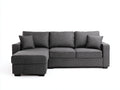 Divano angolare - tessuto - 258x162x86 cm - grigio scuro - moderno