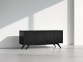 Mobile ingresso-Legno ingegnerizzato-172x40x78 cm-Nero-Contemporaneo