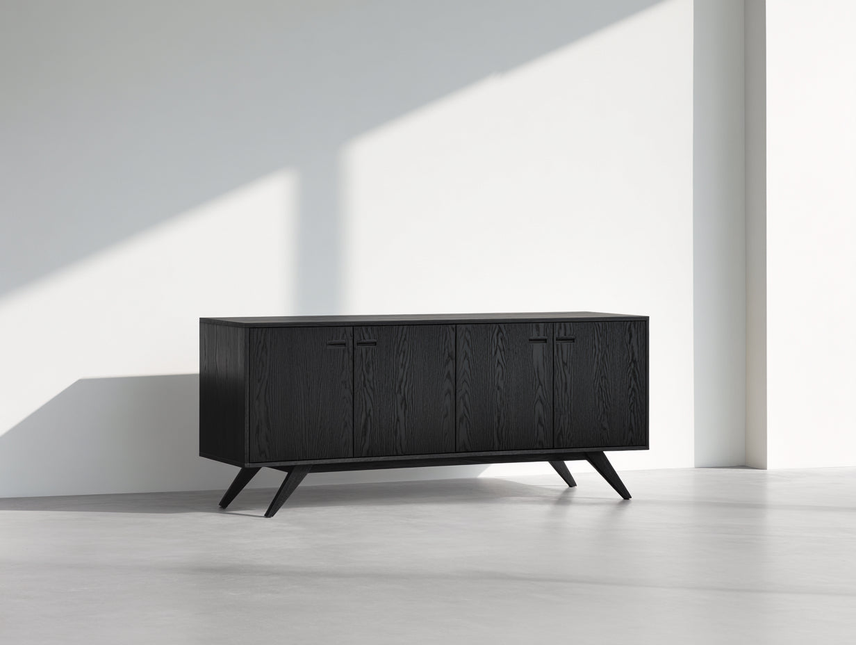 Mobile ingresso-Legno ingegnerizzato-172x40x78 cm-Nero-Contemporaneo