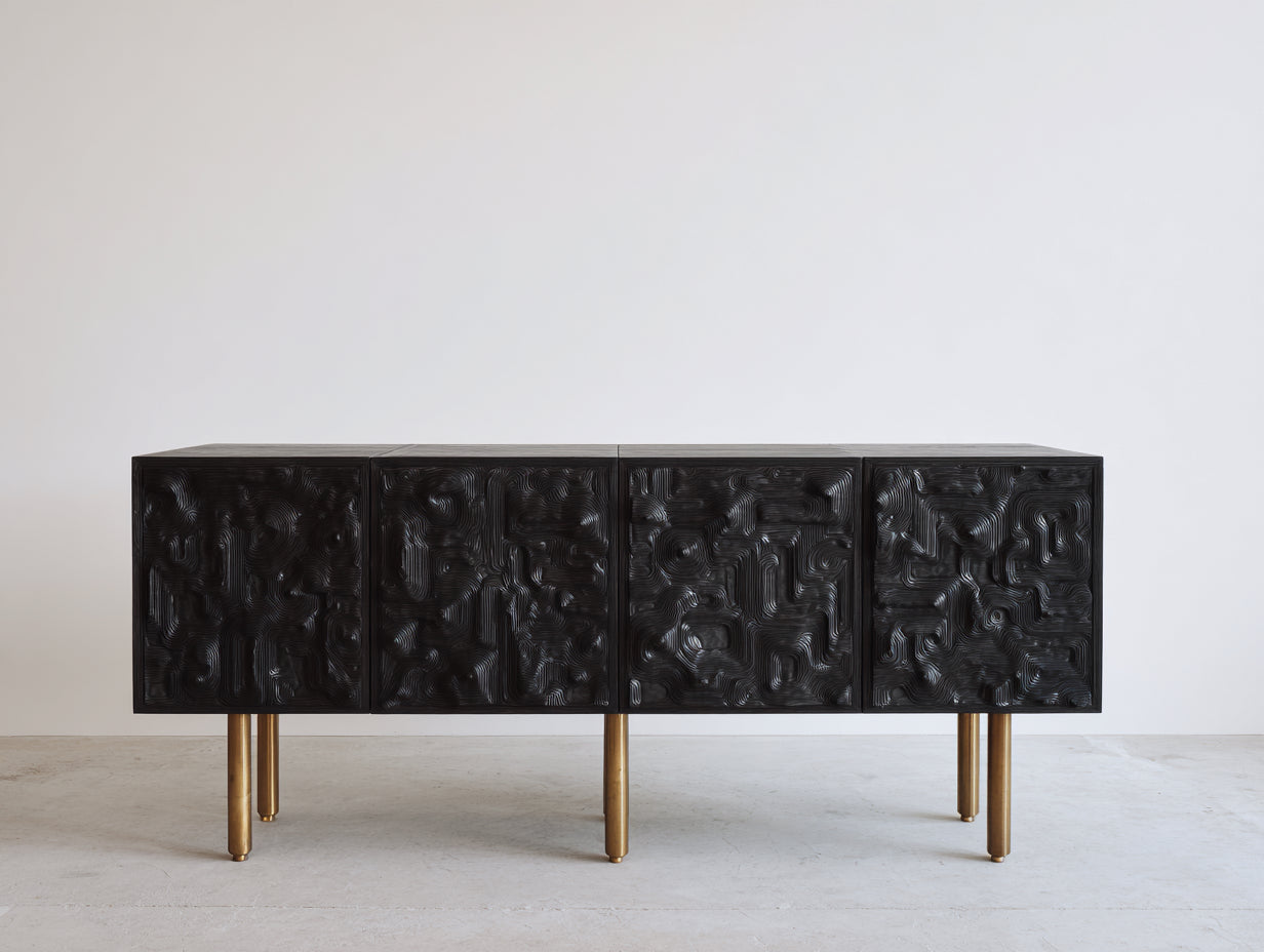 Mobile ingresso-Legno ingegnerizzato-Metallo-188x42x82 cm-Nero-Oro-Artistico