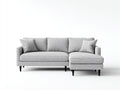 Divano angolare - tessuto-metallo - 265x156x84 cm - grigio chiaro-nero - moderno