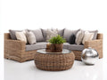 Divani da esterno - Rattan-Vetro-Tessuto - 260x260x78 cm - Naturale-Grigio - Stile mediterraneo moderno