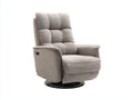 Poltrona reclinabile - tessuto - 91x89x108 cm - grigio beige - moderna con base girevole