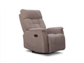 Poltrona reclinabile - tessuto - 102x90x106 cm - tortora - moderna imbottita con base girevole