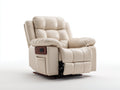 Poltrona reclinabile - similpelle - 103x94x107 cm - crema - moderna imbottita con pannello laterale