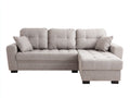 Divano angolare - tessuto - 271x161x85 cm - beige chiaro-nero - moderno