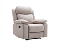 Poltrona reclinabile - tessuto - 101x93x105 cm - beige chiaro - moderna imbottita con comando laterale