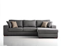 Divano angolare - tessuto-legno - 278x166x86 cm - grigio tortora-marrone scuro - moderno