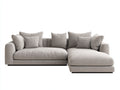 Divano angolare - tessuto - 275x169x84 cm - beige chiaro-nero - moderno