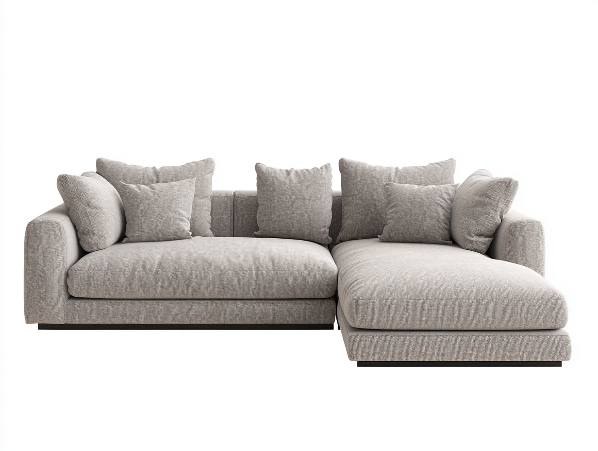 Divano angolare - tessuto - 275x169x84 cm - beige chiaro-nero - moderno